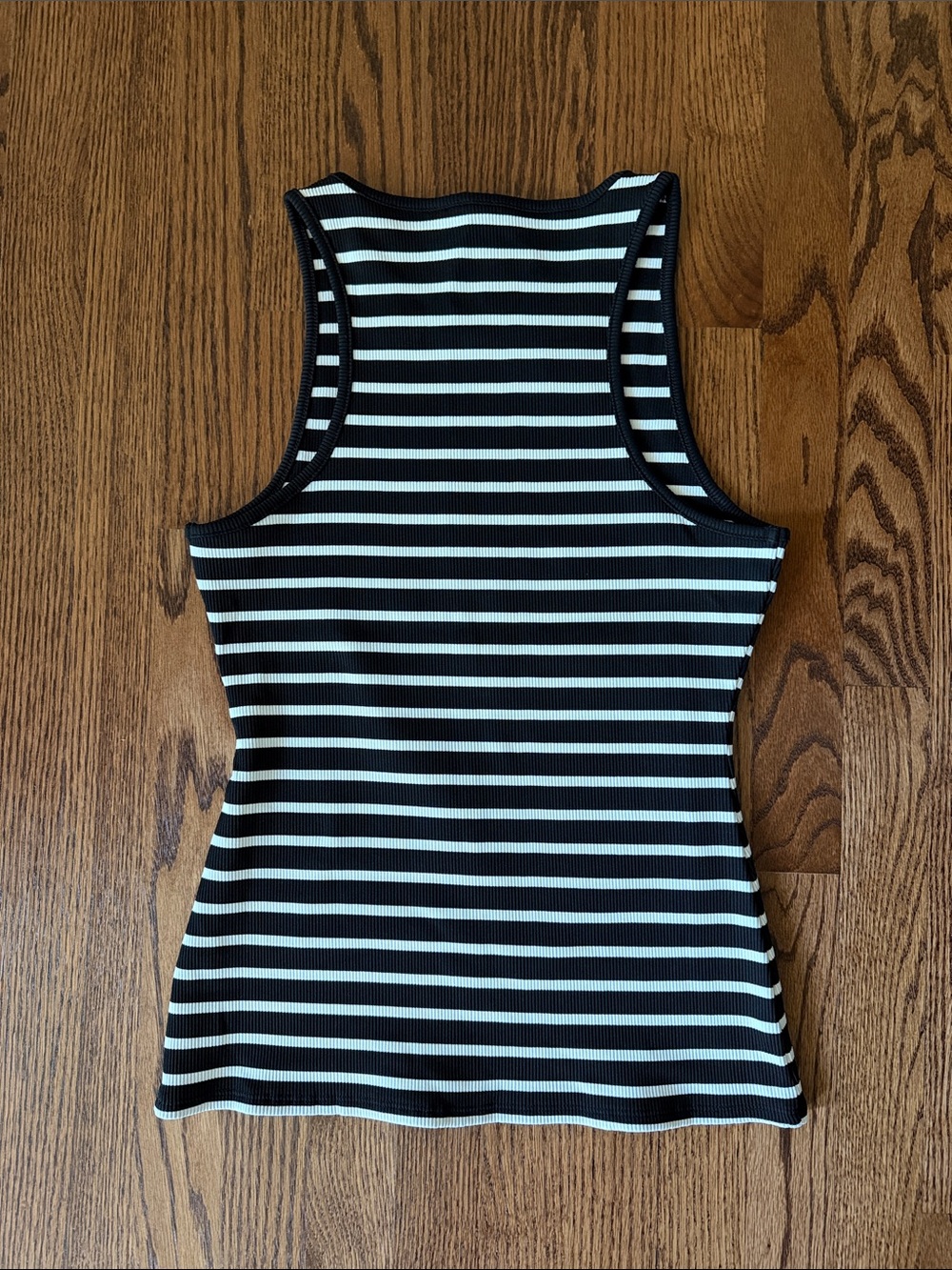 WHBM Black and White Striped Ribbed Tank - Picture 3 of 4